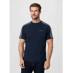 Hackett London für Herren. HM5000099 T-Shirt mit marineblauem Band in klassischer Passform (M), Lässig, Baumwolle, Kurzarm