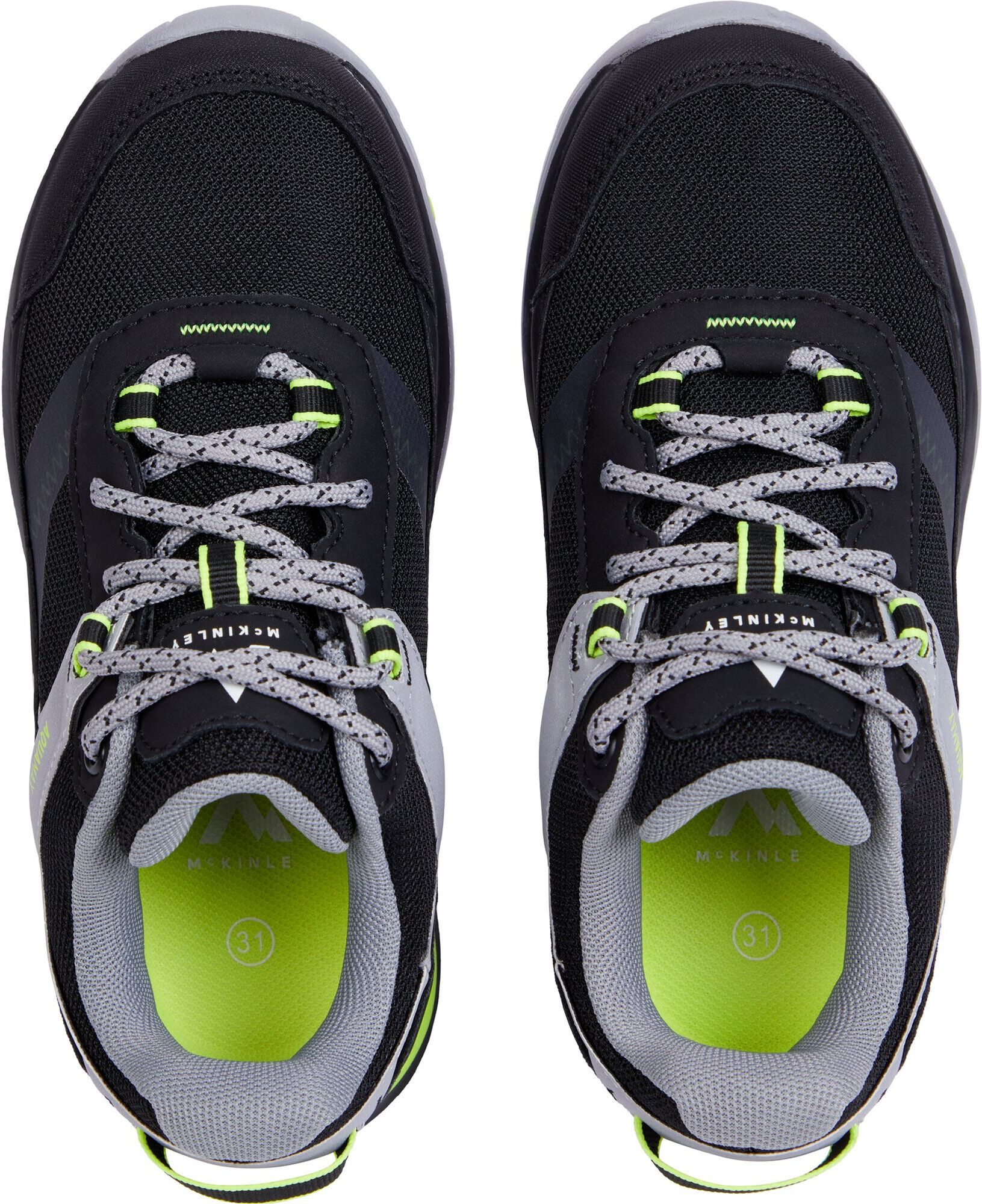 Wanderschuh MCKINLEY "Kona VI AQX J", Kinder, Gr. 36, schwarz (schwarz night, charcoal), Synthetik, Schuhe Wanderschuh, wasserdicht schwarz night, charcoal 36