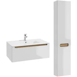 BADMÖBEL 80cm Livia 2er-Set Weiß