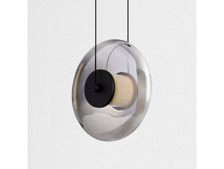 Suspension Ballet type A Ø 216cm Noir/Noir 1 aluminium / verre fumé / verre dépoli LED non-remplaçables Module LED