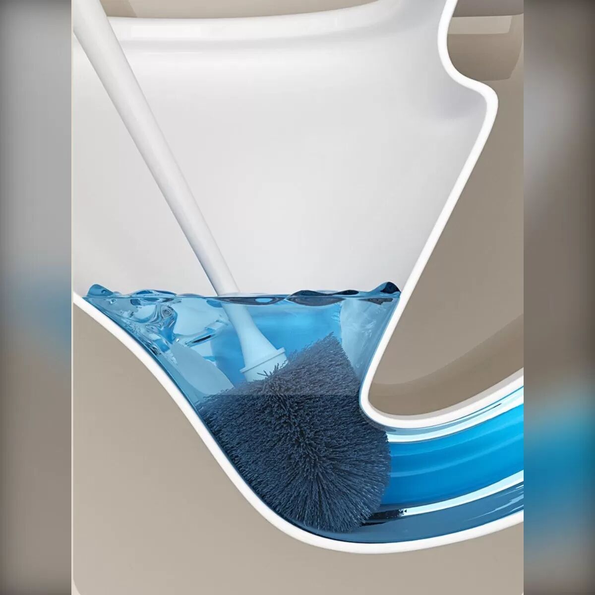 INF Wandmontierte WC-Bürste ohne Bohren – Platzsparende & Hygienische Reinigungslösung