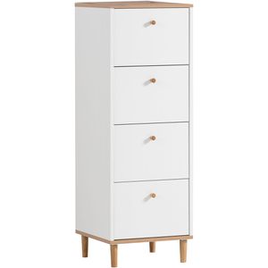 Schildmeyer Kommode Hilda, 155884, mattweiß / artisaneiche, mit 4 Schubladen, 40 x 117 x 40cm