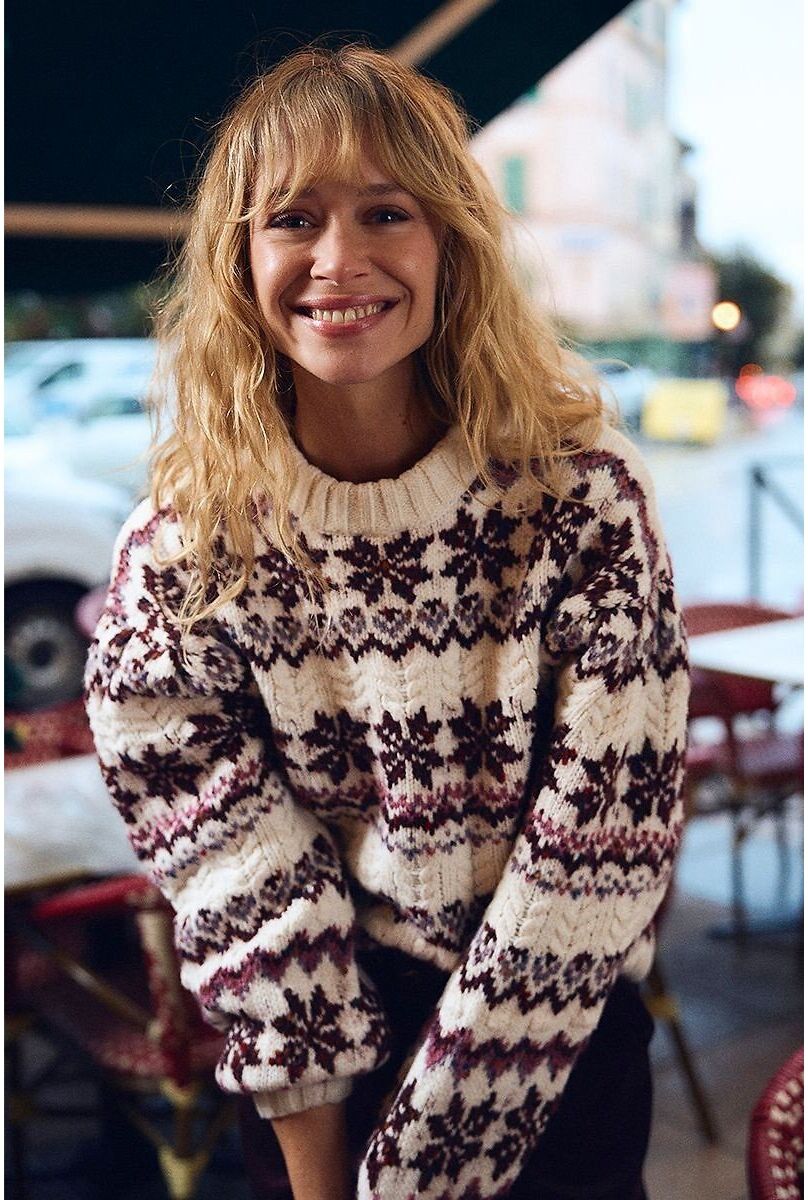 MOLLY BRACKEN Pull col rond, imprimé jacquard