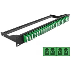 Delock 19? LWL Patchpanel 24 Port LC Quad grün, Server Zubehör, Grün, Schwarz