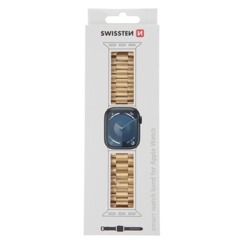 Swissten Metal Band for Apple Watch 42/44/45/49 mm Gold (Edelstahl) (46000314)