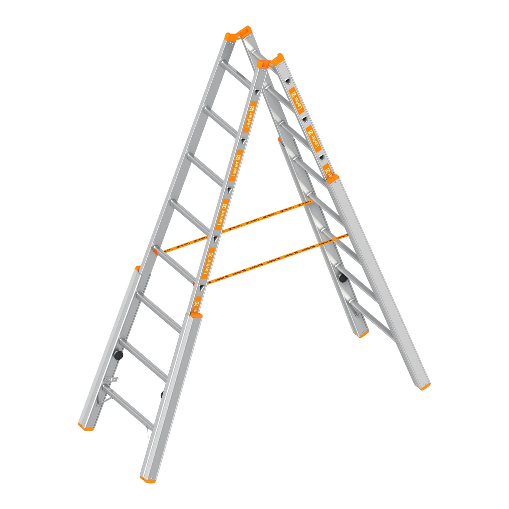 Layher Treppenstehleiter TOPIC 1061 2x8 Sprossen (1061008)