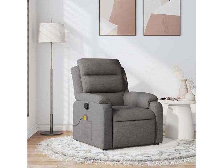 vidaXL Massagesessel Dunkelgrau Stoff