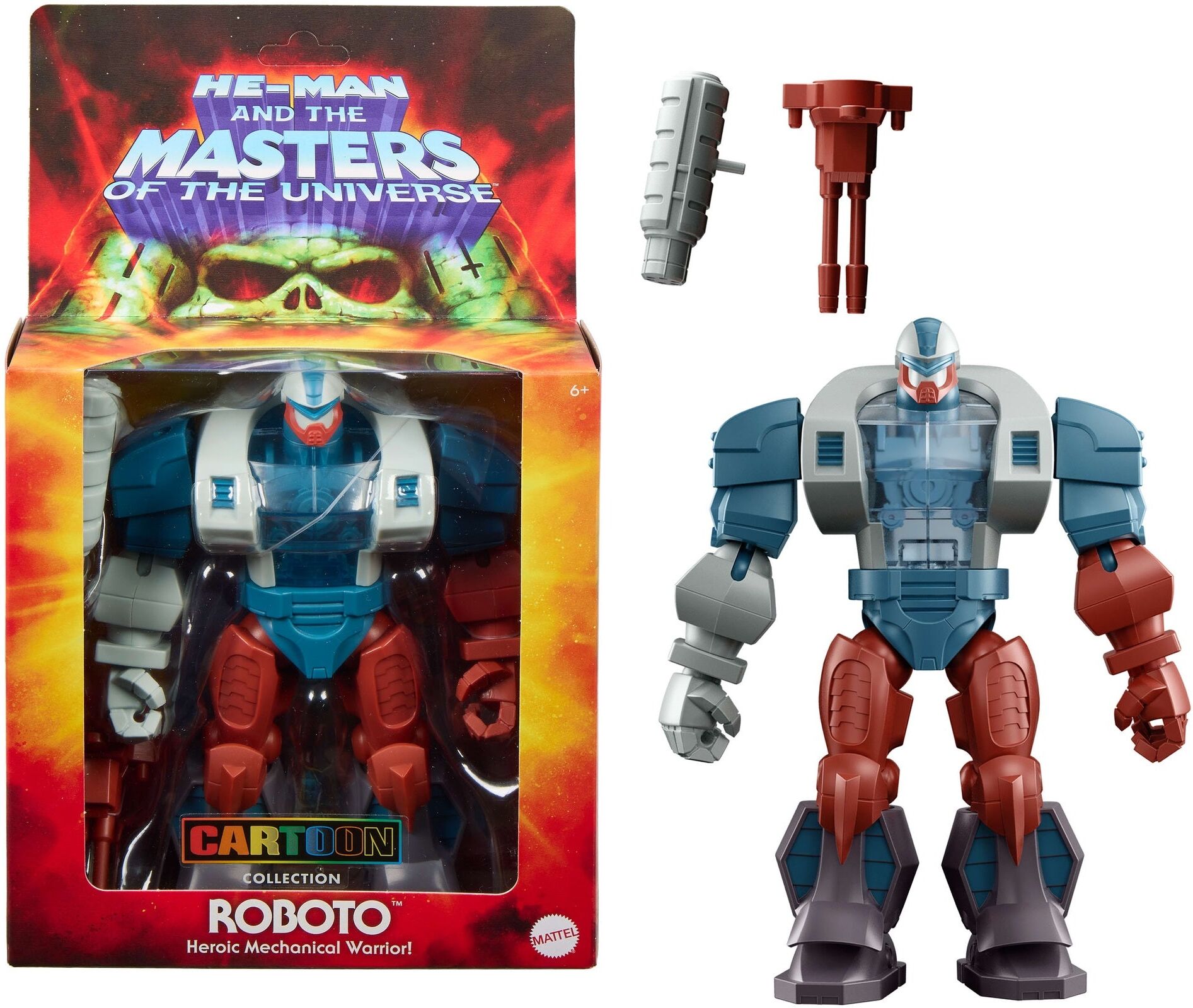 Mattel Masters of the Universe Origins Deluxe Roboto 200X Action Figure - Oversized - Blue/Red/Grey - Ages 6 and Up