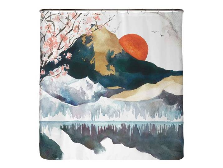 Rideau de douche PS recyclé Japon Microfibre Multicolore 180 x 180cm