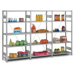 PROREGAL Edelstahl Fachbodenregal Stecksystem T-Profil | HxBxT 175x100x50cm | 4 Ebenen | Geschlitzter Fachboden zur Belüftung | Fachlast 150kg