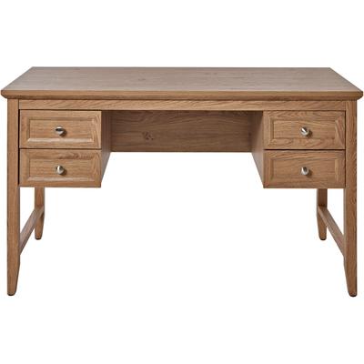 Schreibtisch JAHNKE "CLASSIC D 130", braun (montana eiche, montana eiche, montana eiche), B:130cm H:76cm T:59,6cm, Tische, Schreibtisch, Schreibtisch, 4 Schubladen, Breite 130 cm