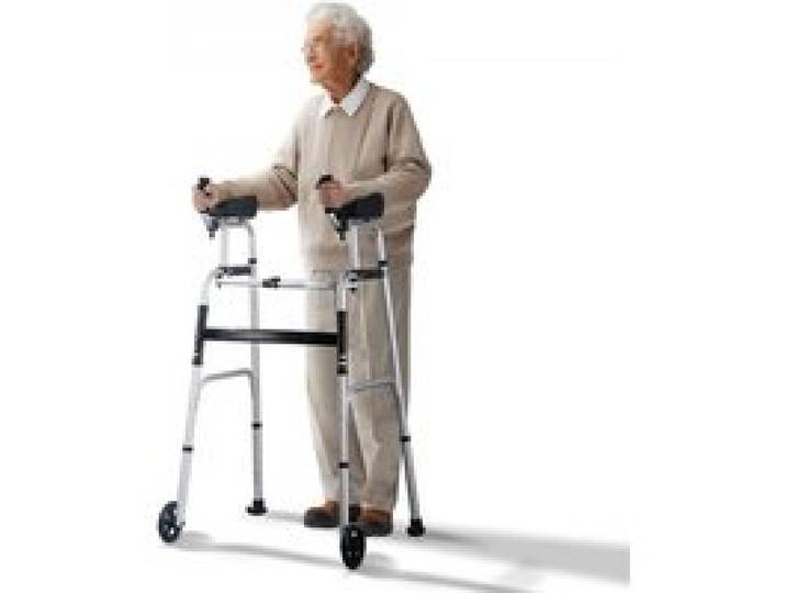 VEVOR 2-in-1-Gehhilfe, zusammenklappbar, mit abnehmbaren Armlehnen, höhenverstellbar, zusammenklappbar, mit 5-Zoll-Vollrädern, leichtes Aluminium Mobilitätshilfe mit Vorderrädern für ältere und behinderte Menschen, 204 kg