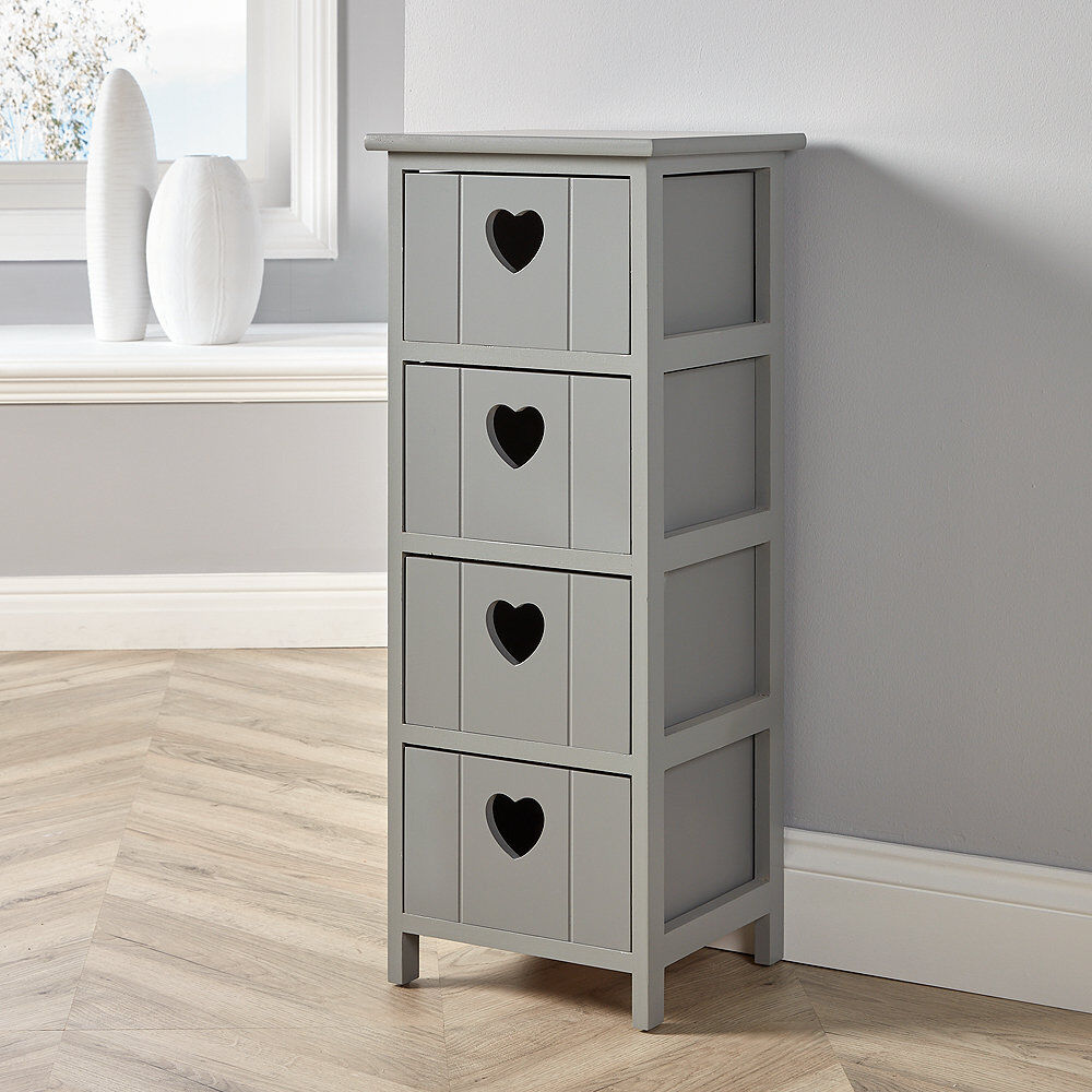 August Grove Castillo Fully Assembled 4 Drawer Chest Grey 77cm H X 30cm W X 29cm D