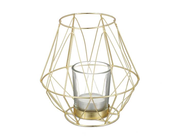 Geometrischer Teelichthalter Gold