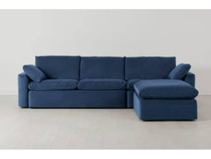 Model 13 Viersitzer-Sofa mit Chaiselongue rechts, Blaugrün