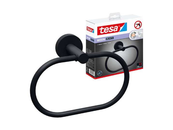 Tesa Moon Black Handtuchring