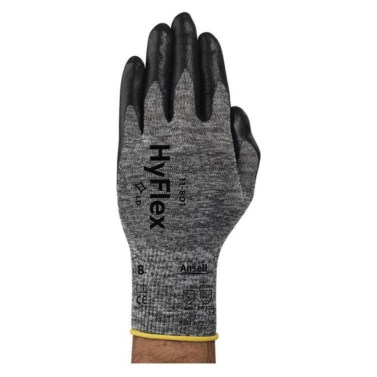 Ansell Handschuhe HyFlex 11-801 Grösse 10 grau/schwarz EN 388 PSA-Kategorie II (10) (11-801-10)
