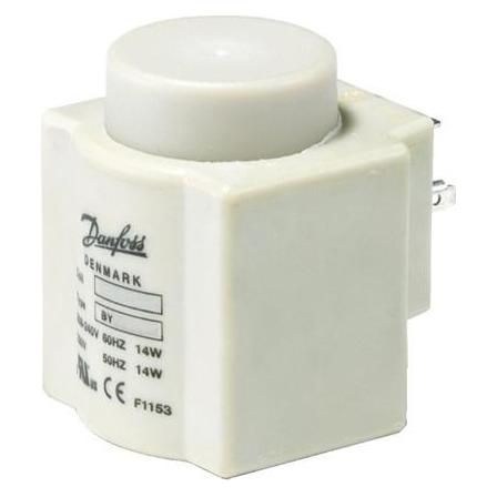 Danfoss Kompaktspule für Ventil Serie B, Spule RC 24V 50/60HZ15W DIN, weiss (018F7655)