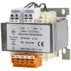 RS PRO 100VA Panel Isolation Transformer 2x115V, Transformator