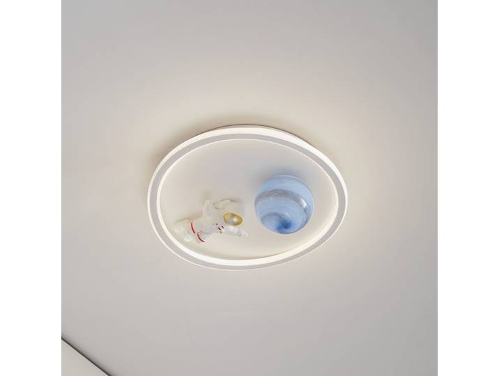 Kosmo Earth LED Deckenleuchte Weiß - Lindby - Wohnzimmer - Junges Wohnen - Kunststoff - Rund