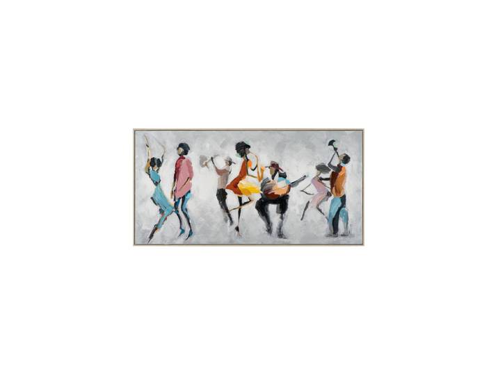 Handbemaltes, gerahmtes Bild „Flotter Tanz“ 72.5 x 142.5 cm Multicolor Crea Collection