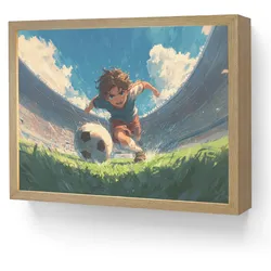 NACHTTISCHLAMPE MIT AKKU Stadion - Fußballer - Ball 40x30 cm