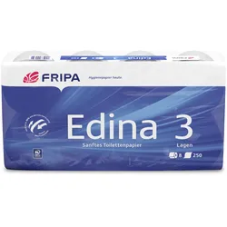Fripa - Toilettenpapier Edina, 3-lagig (9 Pack à 8 x 250 Bl.)
