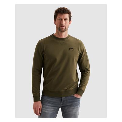 Sweatshirt PME LEGEND "Airstrip sweat", Herren, Gr. XXL, ivy grün, Sweatware, Obermaterial: 95% Baumwolle, 5% Elasthan, unifarben, regular fit normal, Rundhals, Rippbündchen, Sweatshirts Sweatshirt, mit Logo Stickerei