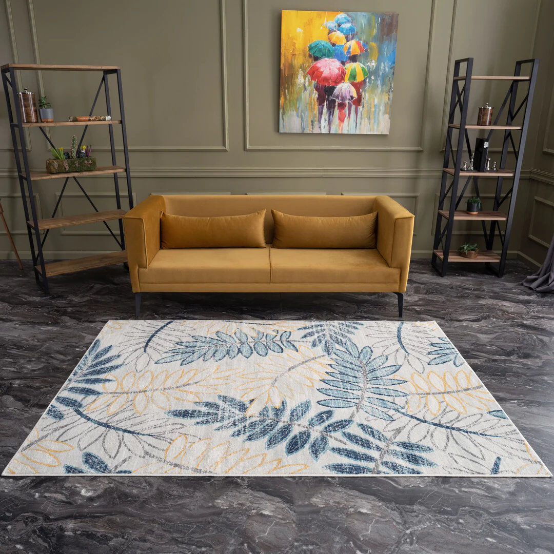 THE RUGS Marrakech Vintage Rugs in Multicolour   450 White;Yellow;Blue Rectangle 160 x 230cm