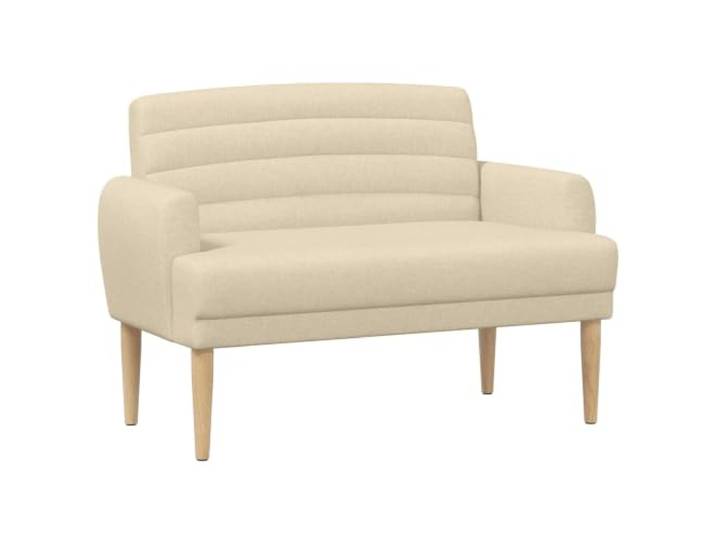 GHVBNMF Zweisitzer Sofa mit Knopfheftung Creme 116x67x80cm Velours Kompakte Polsterbank aus edlem Polyester-Velours für Wohnzimmer und Schlafzimmer mit stabilen Kautschukholz-Beinen.