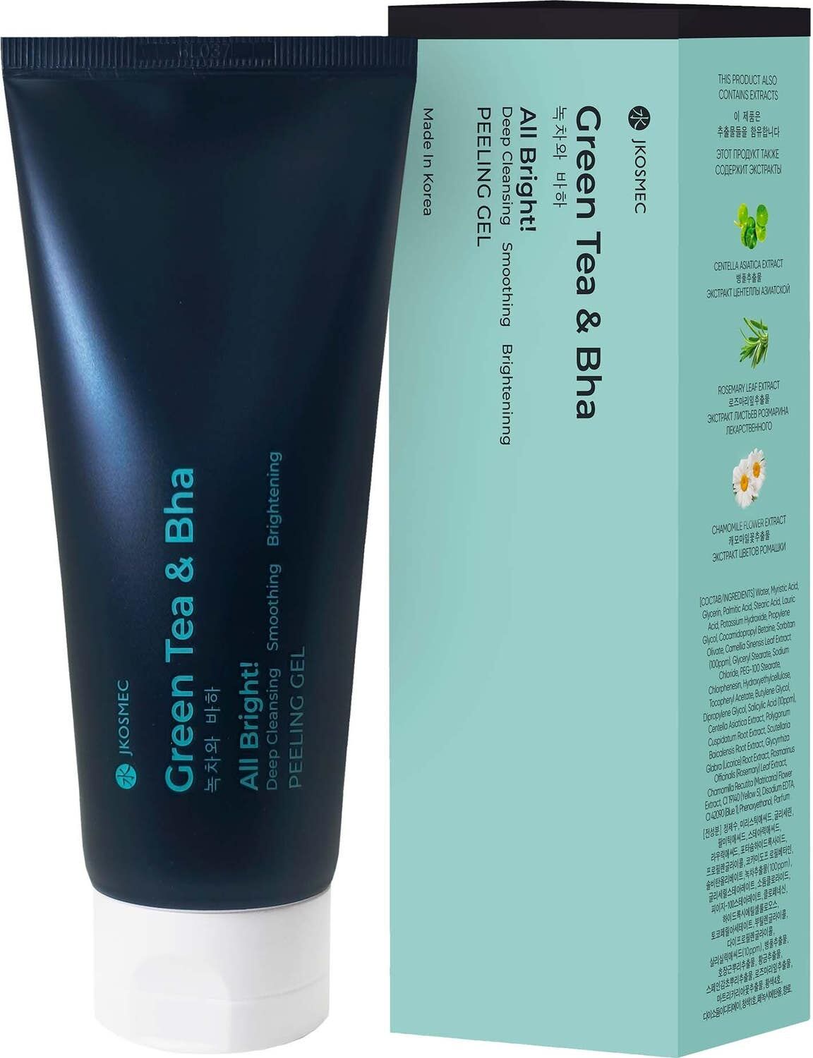 JKosmec All Bright Green Tea & BHA Peeling Gel 180 ml