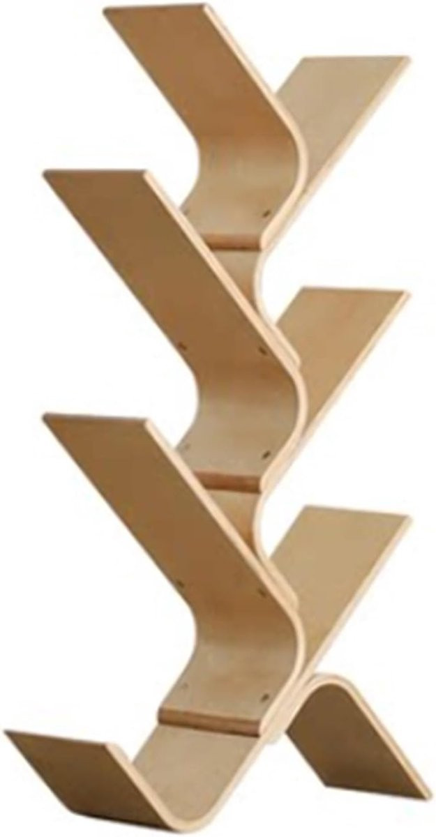 Verticale Boekenplank Boomvorm met 8 Lagen in Houtkleur