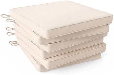Costway Outdoor Chair Cushion Set of 6 Waterproof Olefin Seat Cushions-Beige