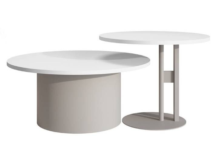 MIRJAN24 Couchtisch Monar Cashmere (2er-Set), Beine aus Stahl, 58x58x45 cm + 75x75x33 cm