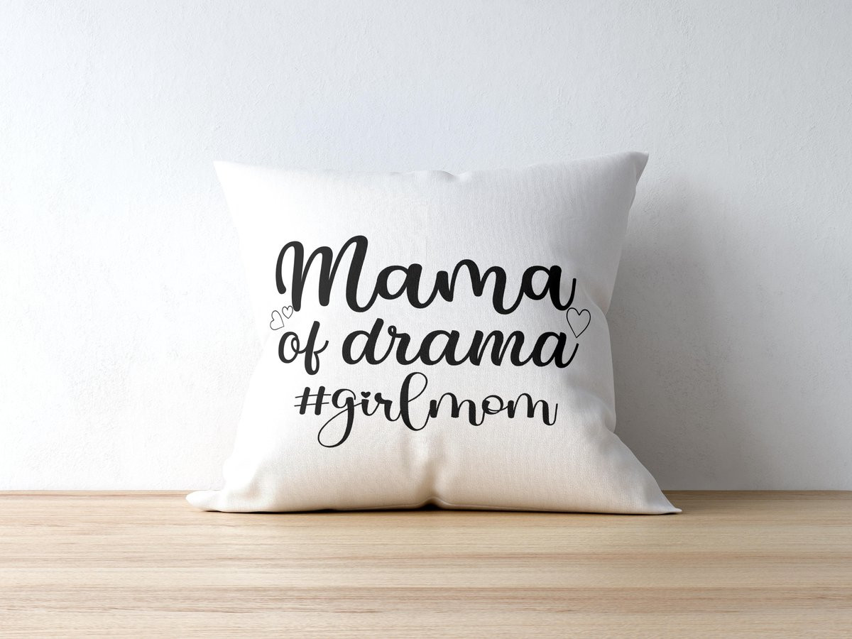 Sierkussen Mama Of Drama met tekst - Polyester - Cadeau voor Moederdag