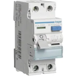 Hager, Schutzschalter, FI-Schutzschalter CCA225D 25A 2polig 0.01A A