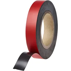 Magnetband farbig 25 mm | rot | 10 m | 0,85 mm, Ferrit, PVC
