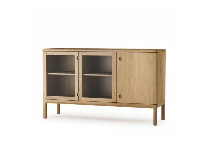 Stolab Buffet Prio moyen chêne huilé naturel, porte en verre