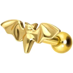 Titan Ohrpiercing mit Innengewinde FLEDERMAUS