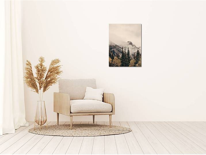 Tableau métallique Foggy Banff Aluminium Dibond verni Multicolore 30 x 40cm
