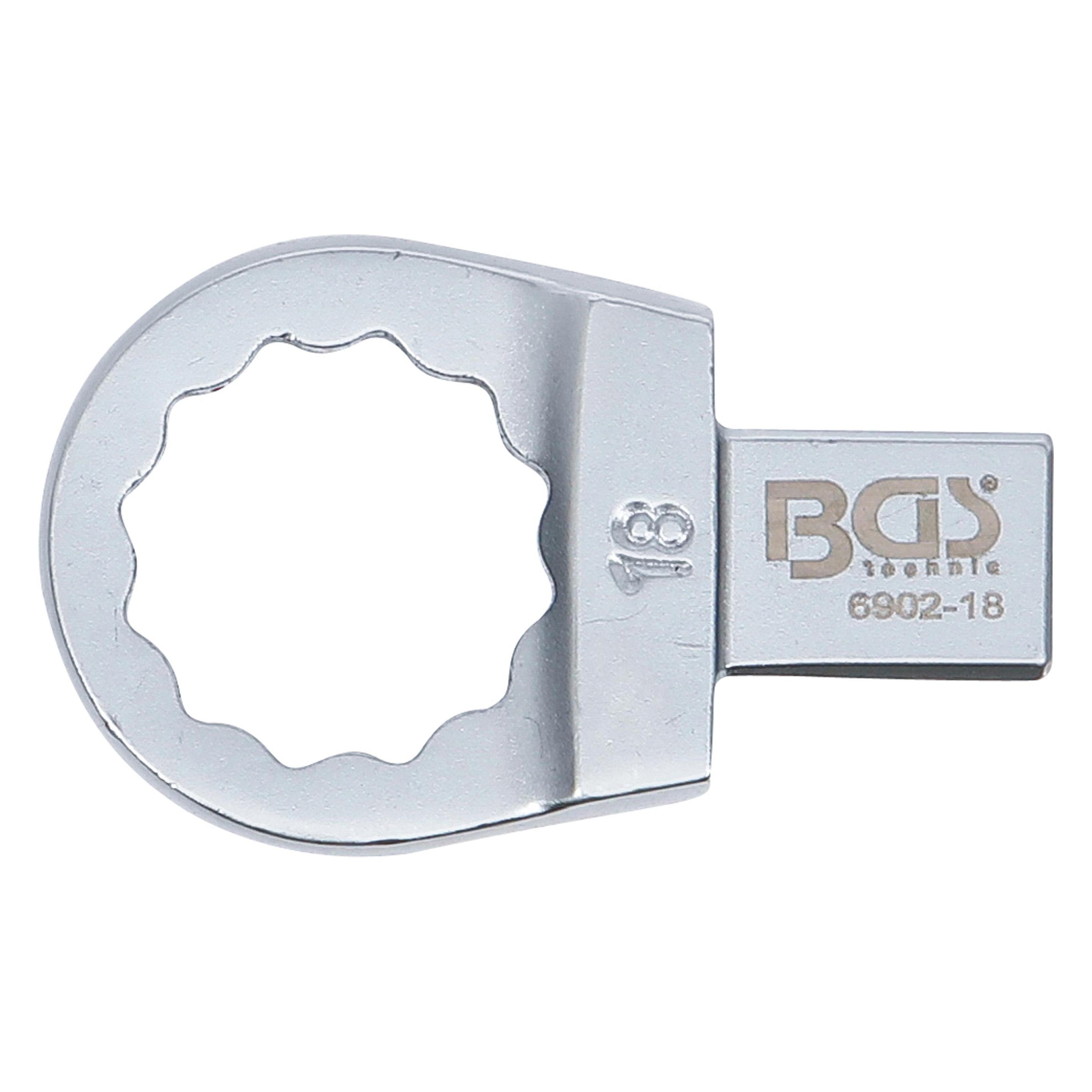 BGS Einsteck-Ringschlüssel 18 mm Aufnahme 9 x 12 mm (18 mm) (6902-18)