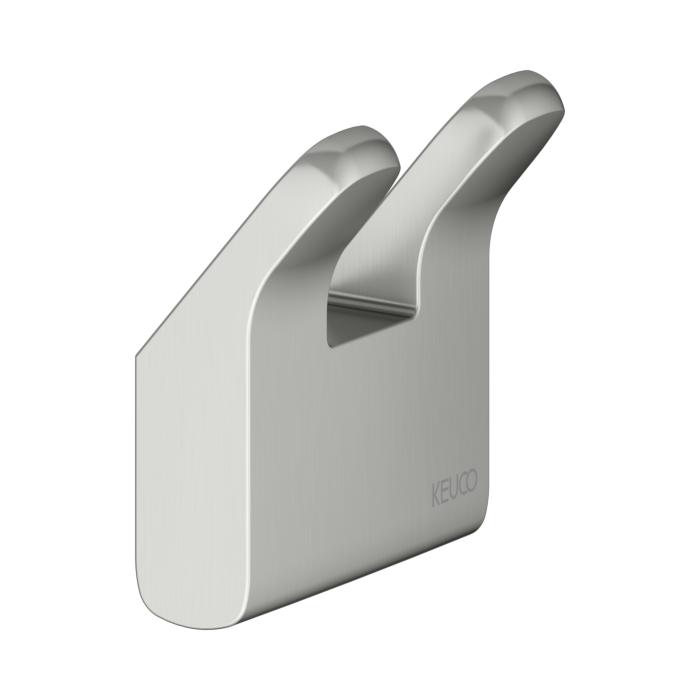 KEUCO Moll Handtuchhaken 12713210000 doppelt, Edelstahl-finish