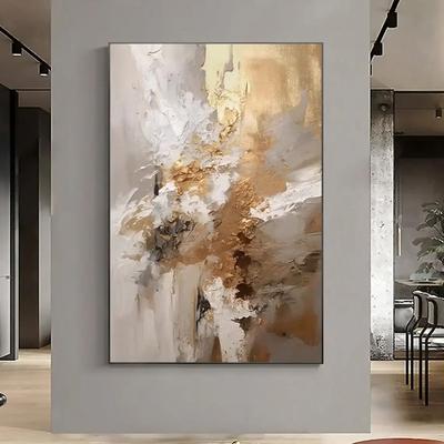 Inspired Living Luxe Horizon Abstract Gold Wall Art Handmade Textured Canvas For Modern Living Rooms 30x40cm a