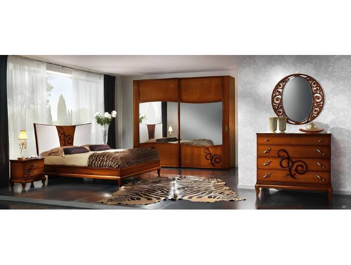 JVmoebel Schlafzimmer-Set Elegantes Schlafzimmermöbel-Set in harmonischem Braunton aus Italien, Made in Europa