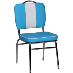 WOHNLING Esszimmerstuhl American Diner WL1.717 blau/weiß