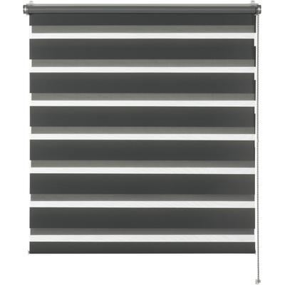 Doppelrollo "Tilda", grau, B:60cm H:150cm, Polyester, SCHÖNER WOHNEN-KOLLEKTION, Rollos, geklemmt, silberne oder weiße Rollo-Technik