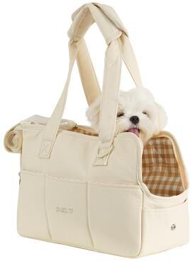 Fusion Finds Portable Pet Carrier Bag For Cats & Small Dogs Soft Cotton Dog Carrier Sling With Shoulder Strap beige Bag m
