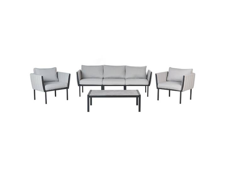 GARTENLOUNGE 5-Sitzer Grau Skala