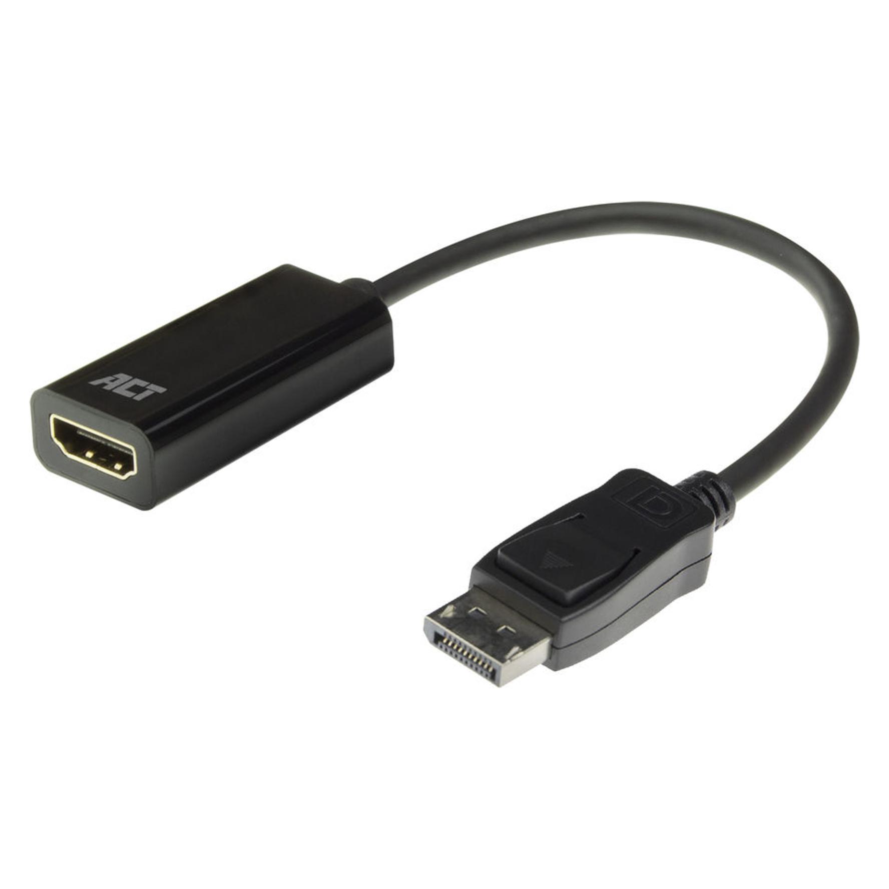 ACT AC7555 Videokabel-Adapter 0,15 m DisplayPort HDMI Typ A (Standard) Schwarz (0.15 m) (AC7555)