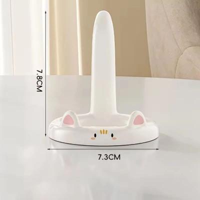 Uplift Treasures Cute Cartoon Cat Phone Holder Creative Mini Desktop Stand And Decorative Ornament white